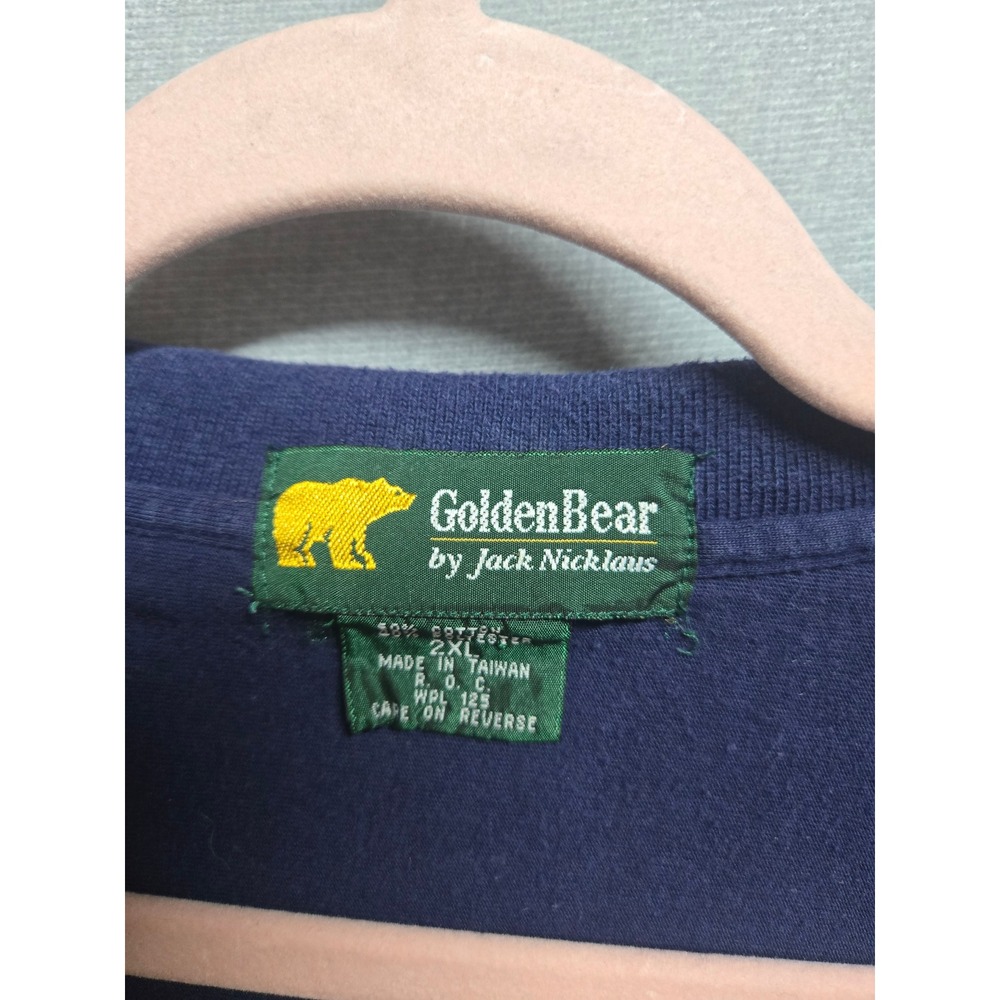 Golden Bear Jack Nicklaus Polo Shirt Mens 2X Vintage Grandpacore Colorblock Navy - Picture 2 of 6